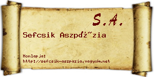 Sefcsik Aszpázia névjegykártya